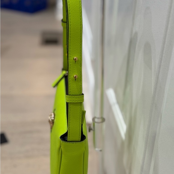 Versace La Medusa Calf Skin Green Pebbled Leather Shoulder Small Bag New NWT - Picture 8 of 15